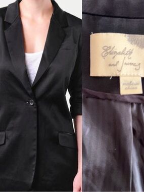 Elizabeth and James 3/4 Sleeve Black Lined Jacket